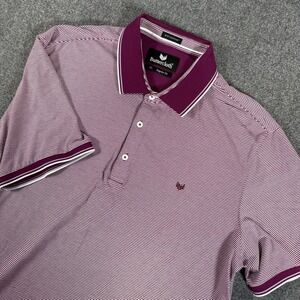 Buttercloth Polo Shirt Mens XL Purple Regular Fit Icy Cotton Striped Golf Preppy